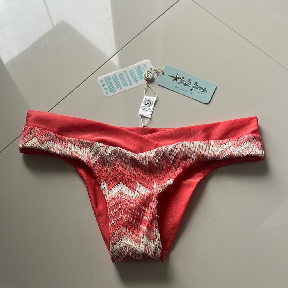 NEW Luli Fama Coral Pink Amor y Miel m Bikini Swimwear Size XS NWT